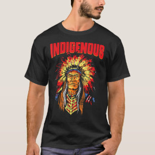 Camiseta Nativo Americano Indígena Red Hand Indian BloBlood