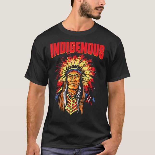 Camiseta Nativo Americano Indígena Red Hand Indian BloBlood (Anverso)