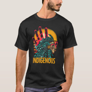 Camiseta Nativo Americano Indígena Red Hand Indian BloBlood