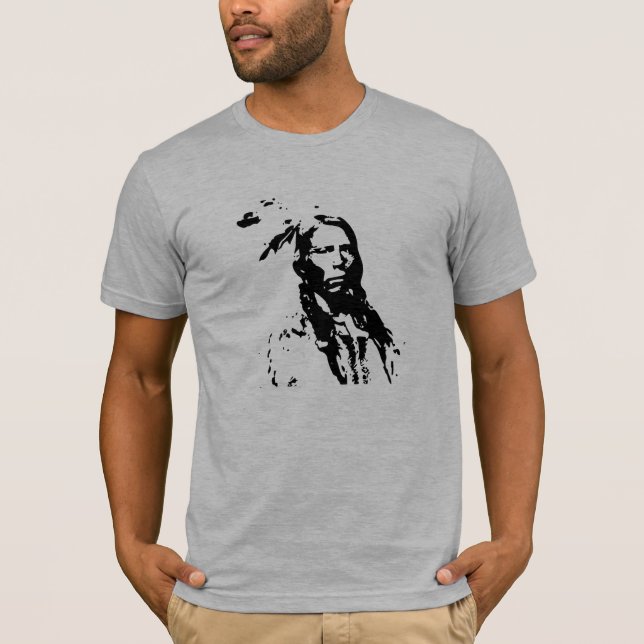 Camiseta Nativo americano loco del caballo (Anverso)
