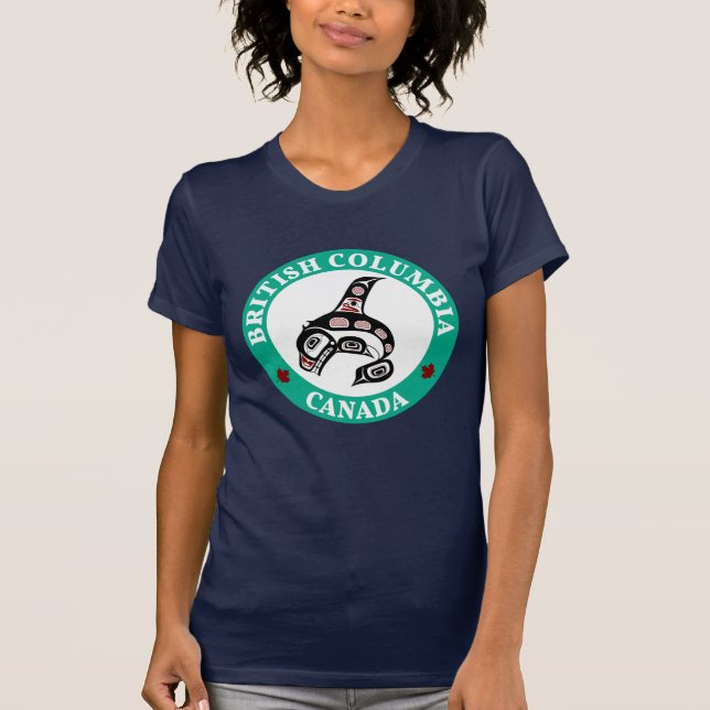 Camiseta Nativo Americano Red Black Art Orca Killer Whale (Anverso)
