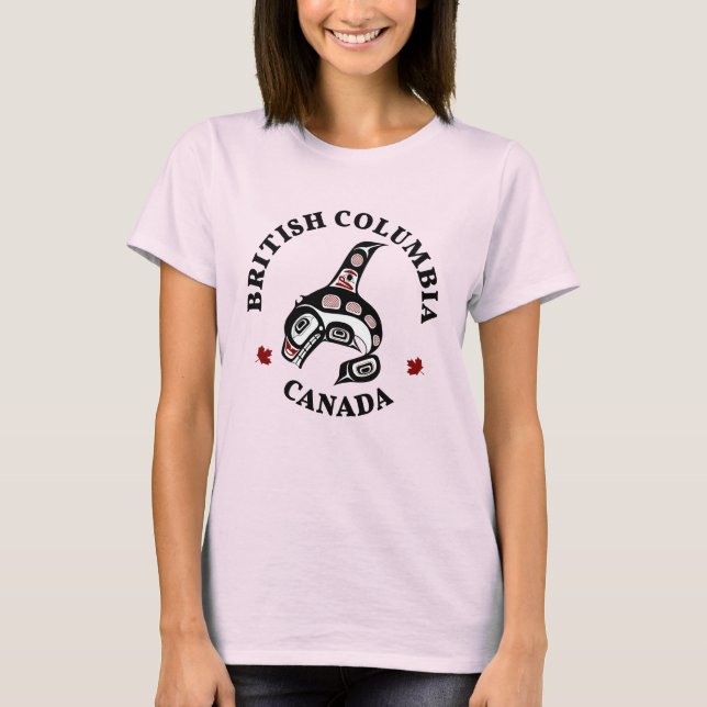 Camiseta Nativo americano Red Black Haida Orca Killer Whale (Anverso)