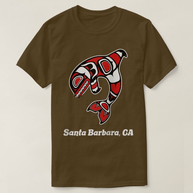 Camiseta Nativo americano Santa Barbara CA Tribal Orca Kill (Diseño del anverso)