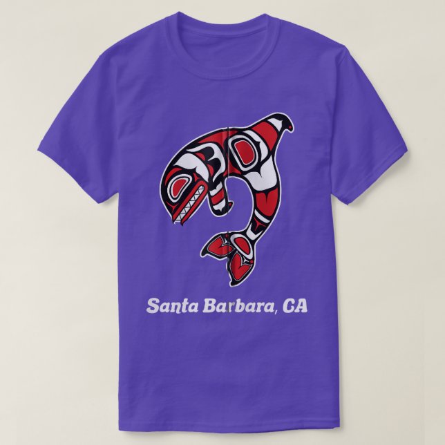 Camiseta Nativo americano Santa Barbara CA Tribal Orca Kill (Diseño del anverso)