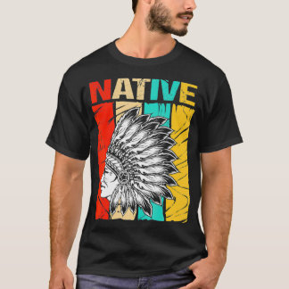 Camiseta Nativo Americano Vintage Para Hombres