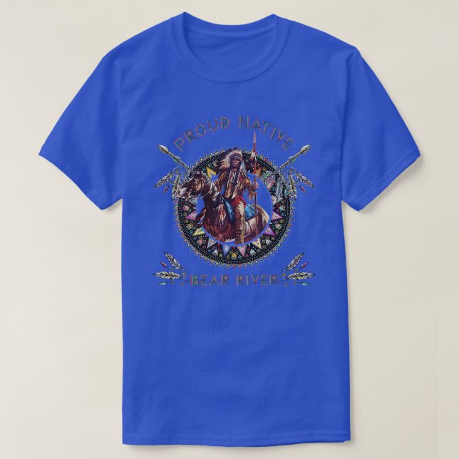 Camiseta Nativo del río Oso Guerrero Indio Estadounidense M (Diseño del anverso)