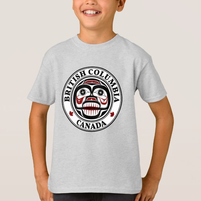 Camiseta Nativo Estadounidense Rojo Negro Haida llorando ca (Anverso)