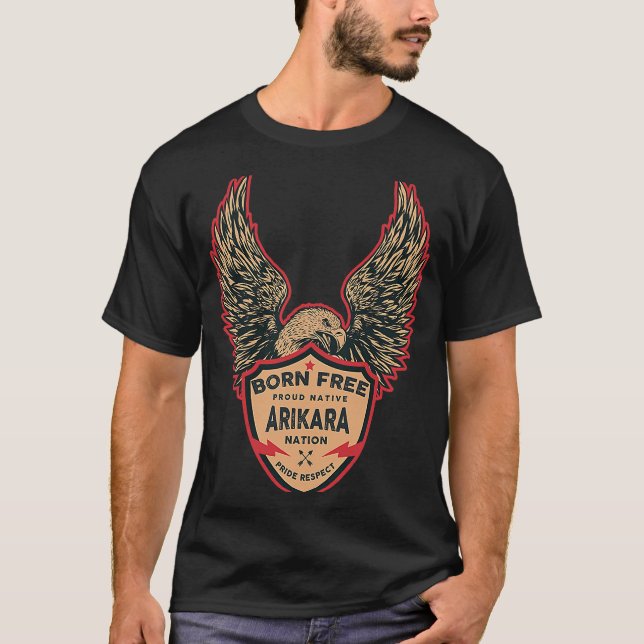 Camiseta Nativo indígena americano arikara nacido águila de (Anverso)
