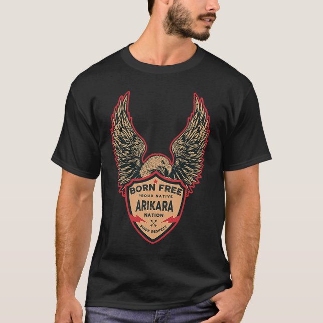Camiseta Nativo indígena americano arikara nacido águila de (Anverso)