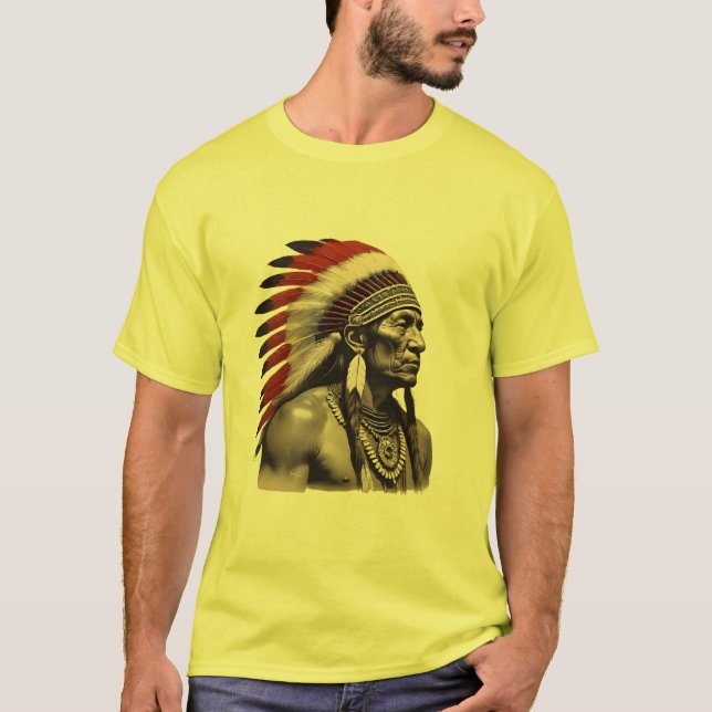 Camiseta Nativo indígena indio rojo norteamericano (Anverso)