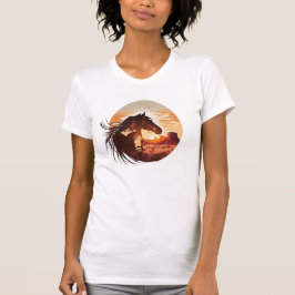 Camiseta Nativo indio con caballo en el desierto