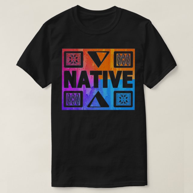 CAMISETA NATIVO NATIVO AMERICANO FELIZ DÍA DE LOS ESTADOUNI (Diseño del anverso)