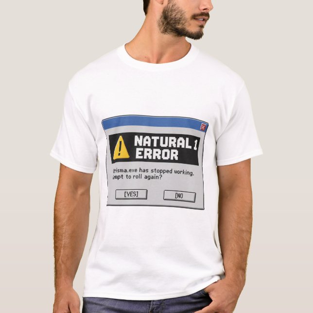 Camiseta Natural 1 Error D&D T-Shirt | Dungeon Mas (Anverso)