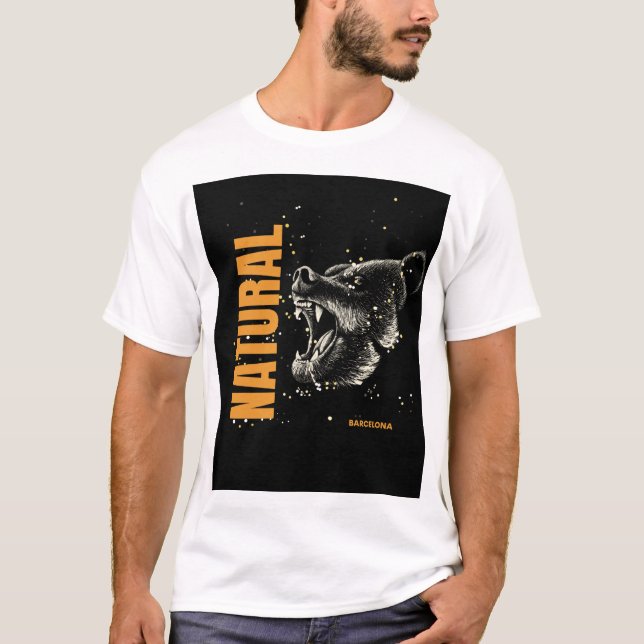Camiseta Natural with a bear (Anverso)