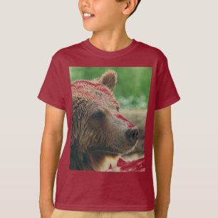 Camiseta Naturaleza Adorable Cuidadosa Oso Animal Cara Ojos