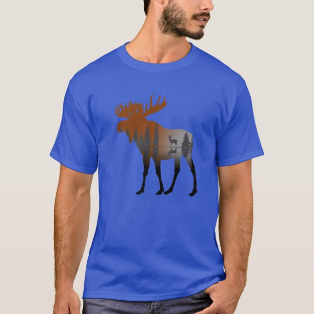 Camiseta Naturaleza Al Aire Libre Árboles Bosques De Moose  (Anverso)
