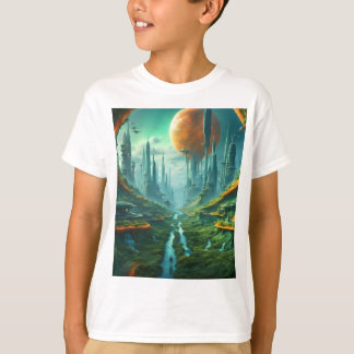 Camiseta Naturaleza alienígena y arte de ciencia ficción fu