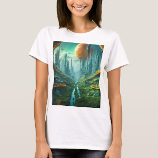 Camiseta Naturaleza alienígena y arte de ciencia ficción fu
