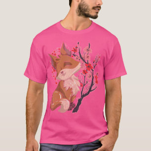 Camiseta Naturaleza Animal Fox Lover Cherry Blossom Wild
