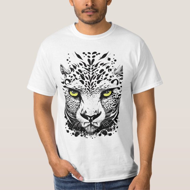 Camiseta Naturaleza animal salvaje Cheetah Ilustracion arte (Anverso)