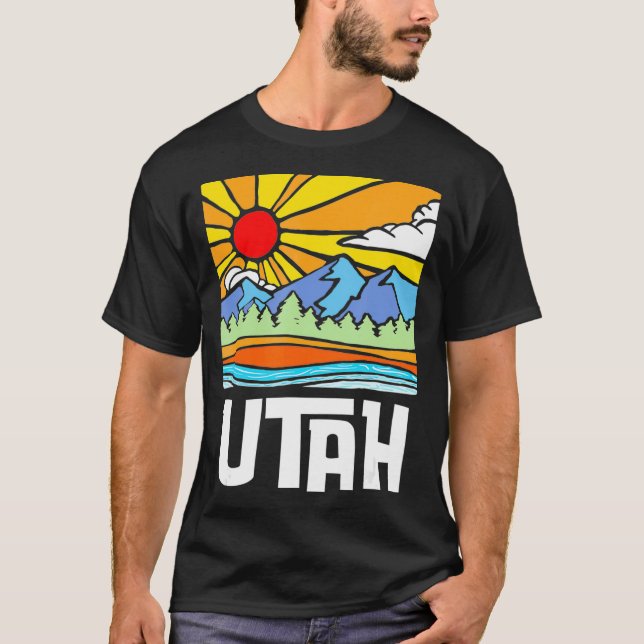 Camiseta Naturaleza artística de Utah Montañas Gráfico vint (Anverso)