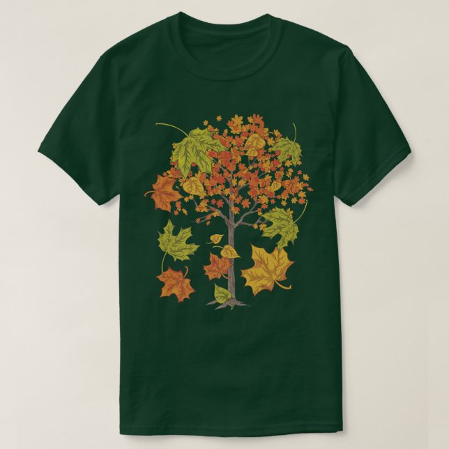 Camiseta Naturaleza botánica Bosque de vida silvestre otoño (Diseño del anverso)