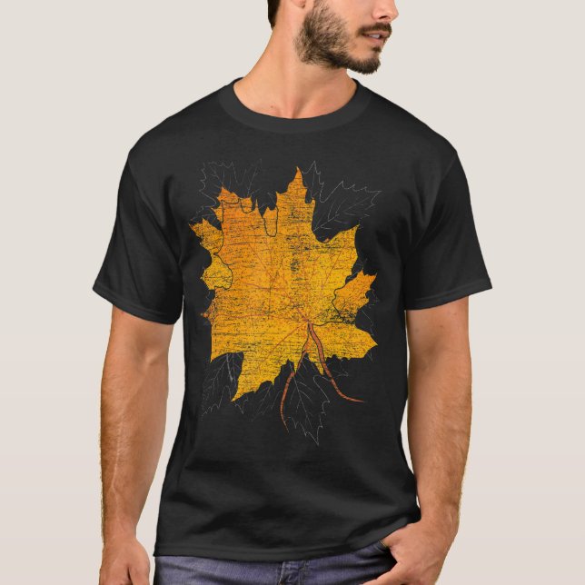 Camiseta Naturaleza botánica de la fauna y flora Caída Hoja (Anverso)