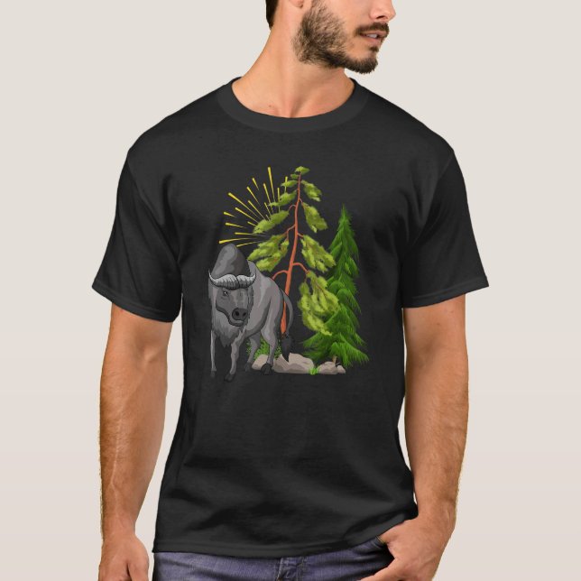 Camiseta Naturaleza Búfalo de animales salvajes (Anverso)