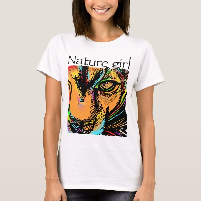 Camiseta Naturaleza chica de los animales arco iris (Anverso)
