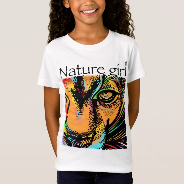 Camiseta Naturaleza chica de los animales arco iris (Anverso)