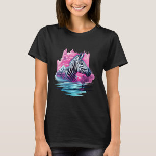 Camiseta Naturaleza de cebra Retrato colorido Vida silvestr