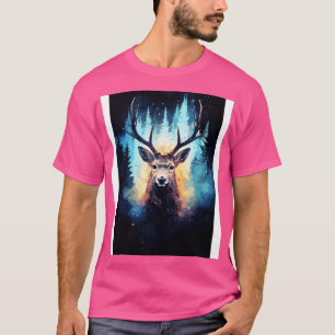 Camiseta Naturaleza de ciervos y galaxia Cosmos
