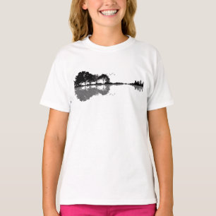 Camiseta Naturaleza de guitarra acústica música de fondo gu