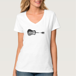 Camiseta Naturaleza de guitarra acústica música de fondo gu
