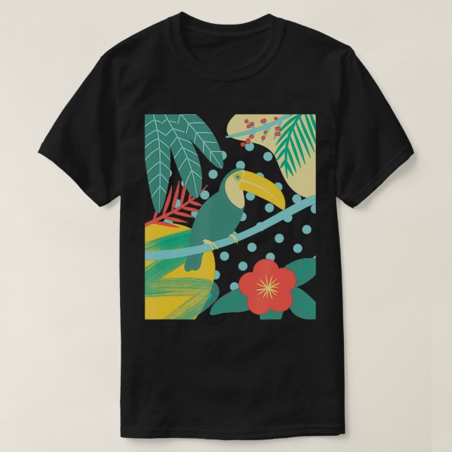 Camiseta Naturaleza de la flor de hojas de palma cúbica de  (Diseño del anverso)