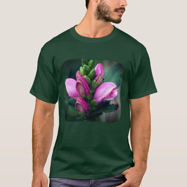 Camiseta Naturaleza de la flor de la cabeza de turco rosa (Anverso)