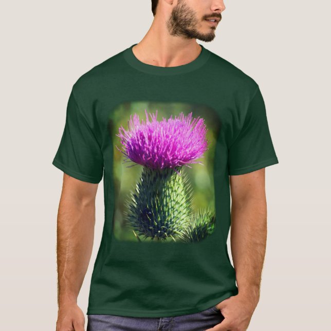 Camiseta Naturaleza de la flor del cardo morado (Anverso)