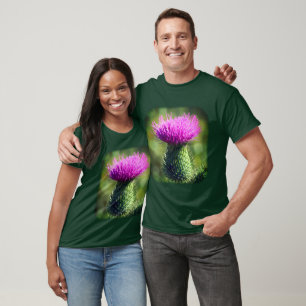 Camiseta Naturaleza de la flor del cardo morado
