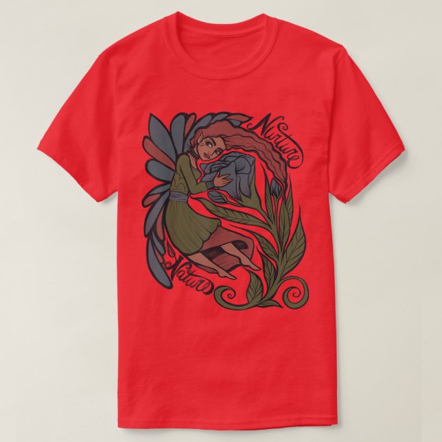 Camiseta Naturaleza de la nutria de hadas Rosas (Diseño del anverso)
