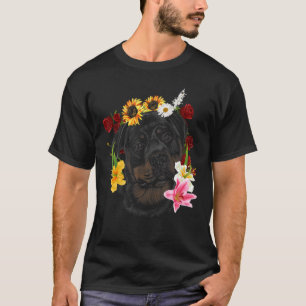 Camiseta Naturaleza de la primavera de perro floral Rottwei