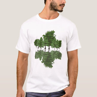 Camiseta Naturaleza de la reflexión forestal de los árboles