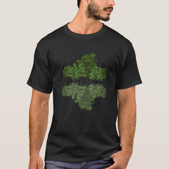 Camiseta Naturaleza de la reflexión forestal de los árboles (Anverso)