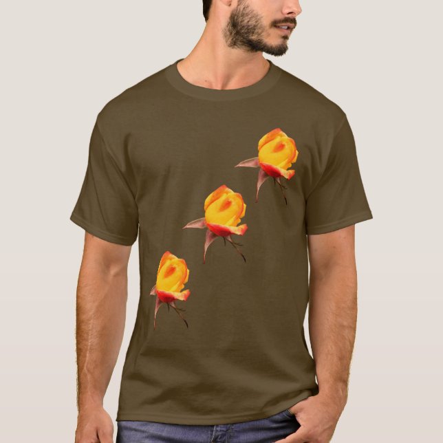 Camiseta Naturaleza de las flores de los rosales amarillos (Anverso)