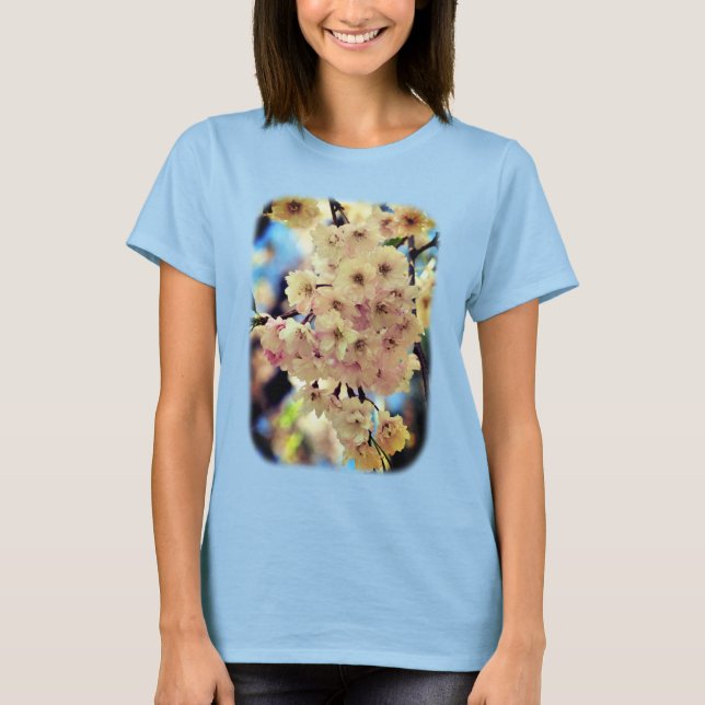Camiseta Naturaleza de las flores de primavera rosada pálid (Anverso)