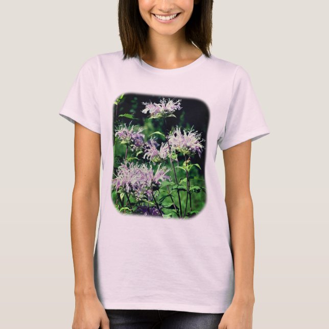 Camiseta Naturaleza de las flores de púrpura de abeja (Anverso)