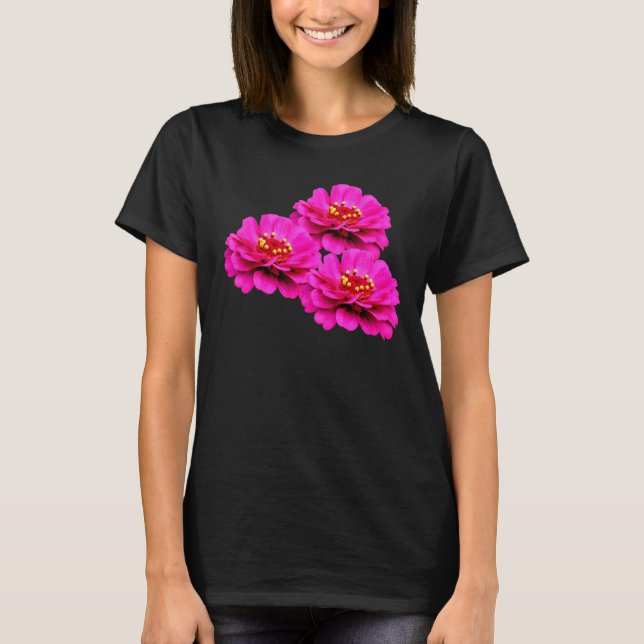 Camiseta Naturaleza de las flores de zinnia rosa (Anverso)