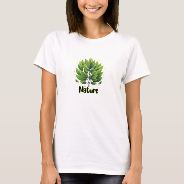 Camiseta Naturaleza de las hojas verdes (Anverso)