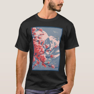 Camiseta Naturaleza de las montañas de sakura japonesa