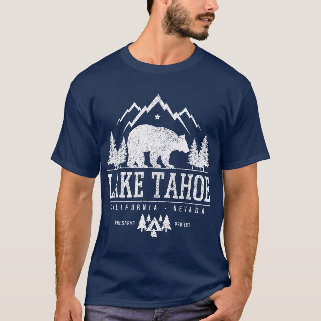 Camiseta Naturaleza de las montañas del oso del lago Tahoe  (Anverso)