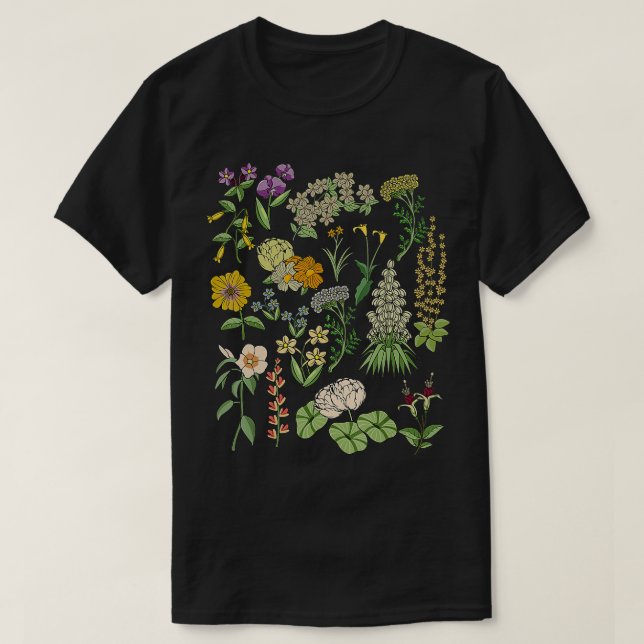 Camiseta Naturaleza de las plantas botánicas de flores de i (Diseño del anverso)
